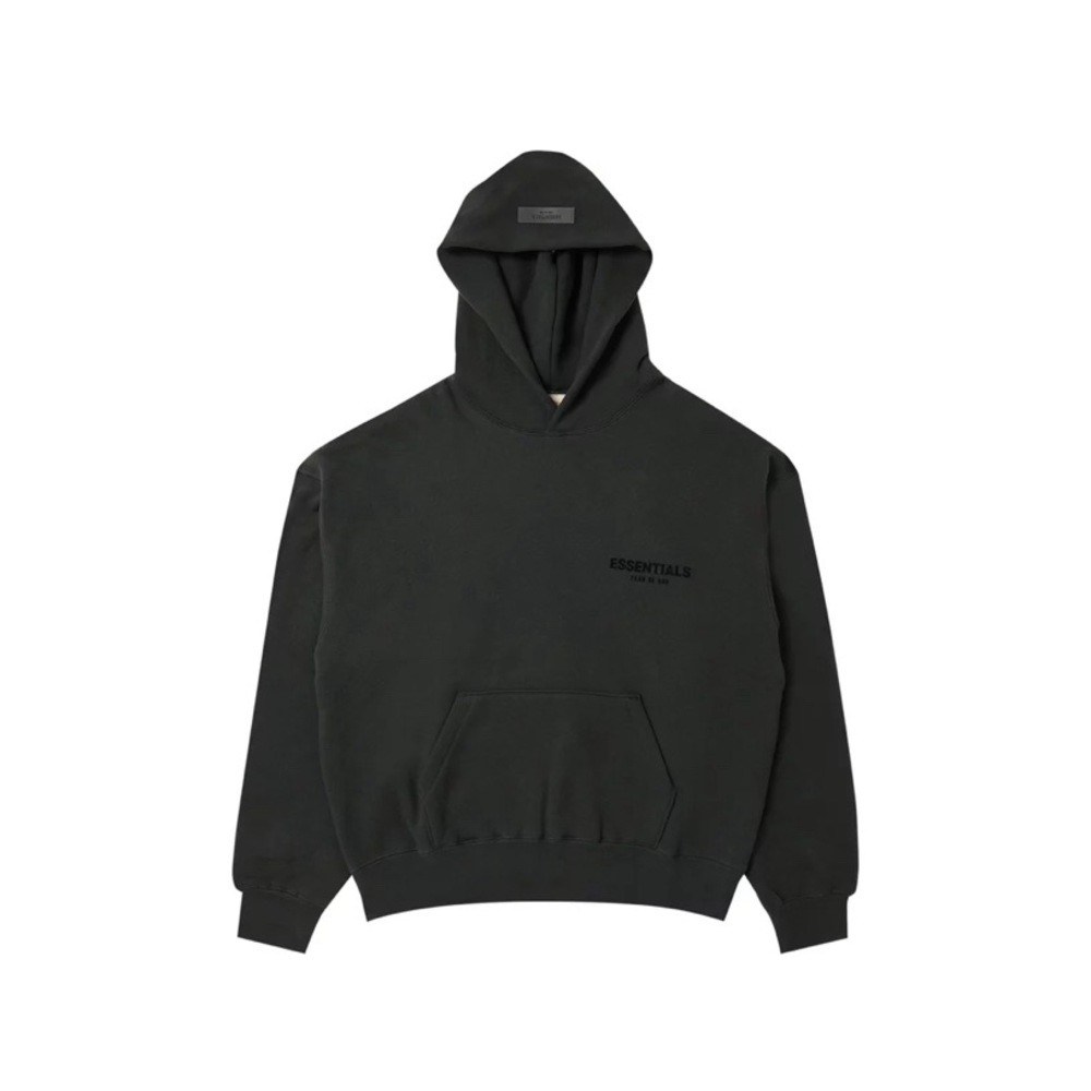 black essentials fear of god hoodie